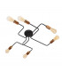 Tube Multi Arm Semi Flush Ceiling Light Black Copper 75cm