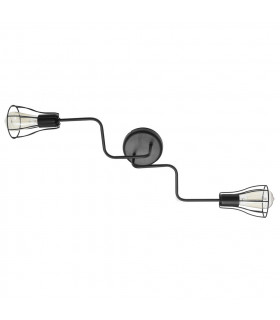 Tube Multi Arm Semi Flush Ceiling Light Black 82cm