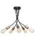 Harvard Multi Arm Semi Flush Ceiling Light Black Patina 40cm