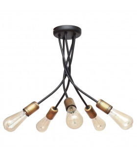 Harvard Multi Arm Semi Flush Ceiling Light Black Patina 40cm