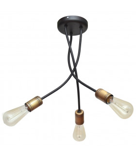 Harvard Multi Arm Semi Flush Ceiling Light Black Patina 36cm-2