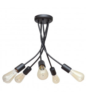 Harvard Multi Arm Semi Flush Ceiling Light Black 40cm