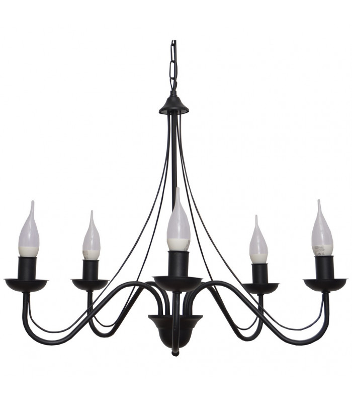 Malbo Multi Arm Pendant Ceiling Light Black 60cm-2