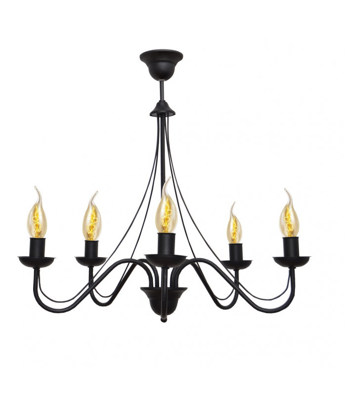 Malbo Multi Arm Pendant Ceiling Light Black 60cm-1