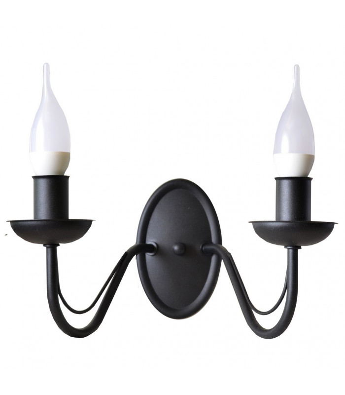 Malbo Candle Wall Lamp Black 32cm