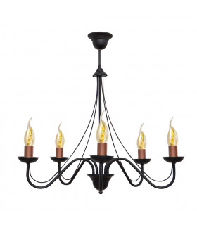 Malbo Multi Arm Pendant Ceiling Light Black Copper 60cm