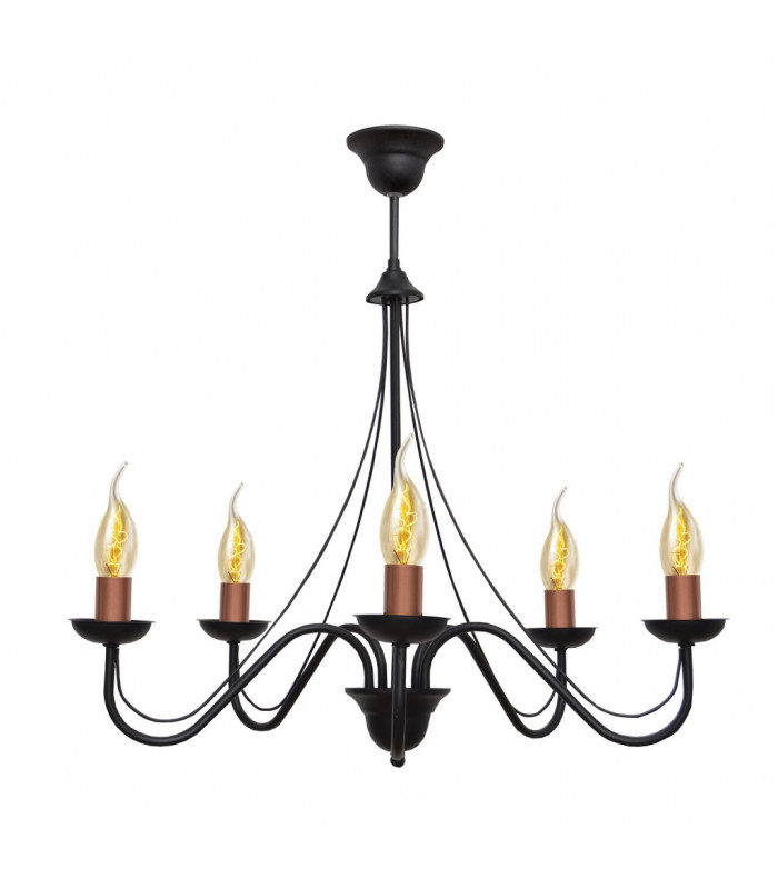 Malbo Multi Arm Pendant Ceiling Light Black Copper 60cm