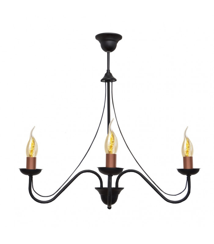Malbo Multi Arm Pendant Ceiling Light Black Copper 60cm