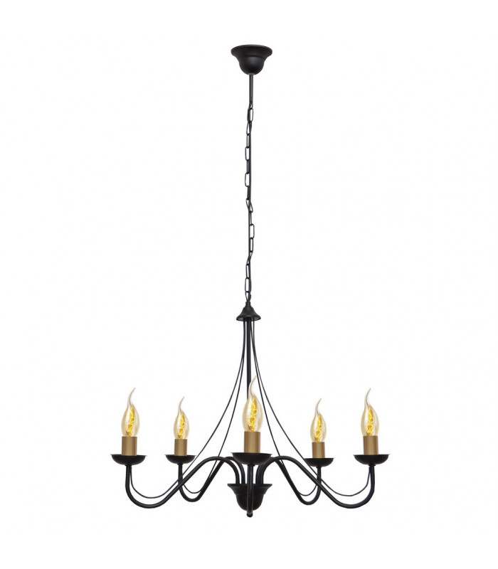 Malbo Multi Arm Pendant Ceiling Light Black Patina 60cm