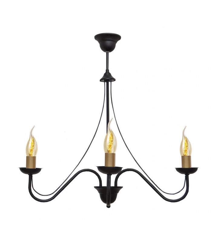 Malbo Multi Arm Pendant Ceiling Light Black Patina 60cm
