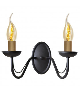 Malbo Candle Wall Lamp Black Patina 32cm