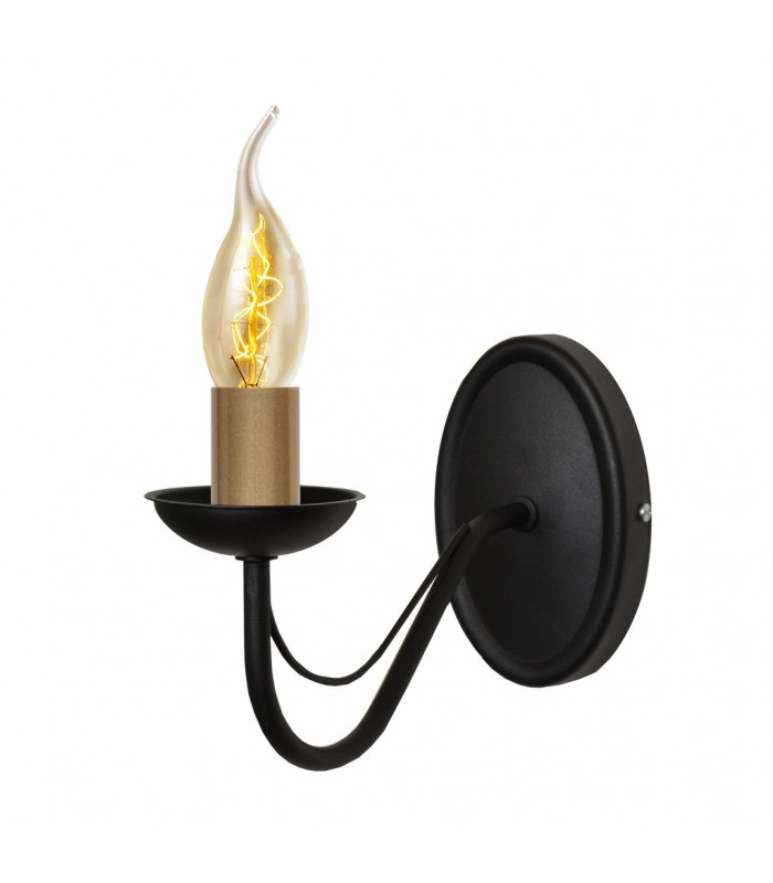 Malbo Candle Wall Lamp Black Patina 25cm
