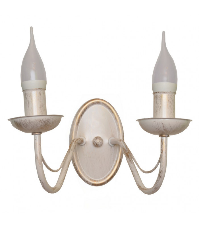 Malbo Candle Wall Lamp White Gold 32cm