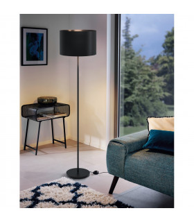 Maserlo Floor Lamp With Shade Black-2