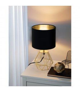 Carlton Table Lamp With Round Shade Brass-2