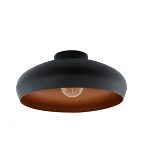 Mogano Bowl Semi Flush Ceiling Light Black Copper-1