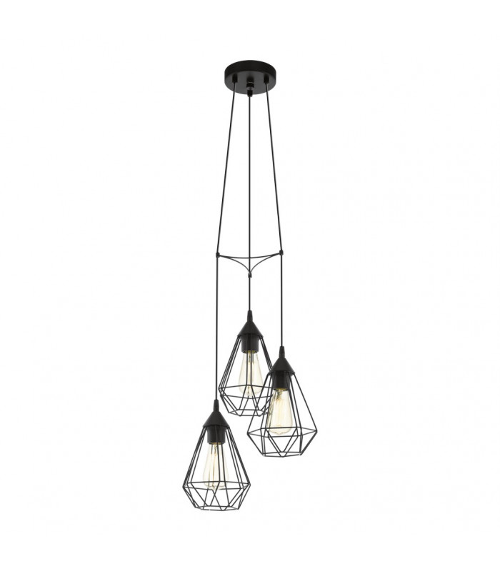Tarbes 3 Lamp Cluster Pendant Ceiling Light Black-1