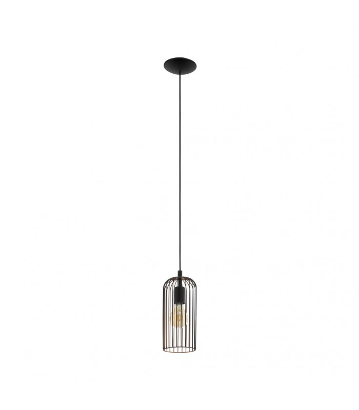 Roccamena Slim Pendant Ceiling Light Black Copper