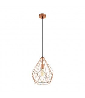 Carlton Wire Frame Pendant Ceiling Light Copper-Coloured