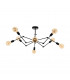 Exmoor 8 Lamp Multi Arm Semi Flush Ceiling Light Black
