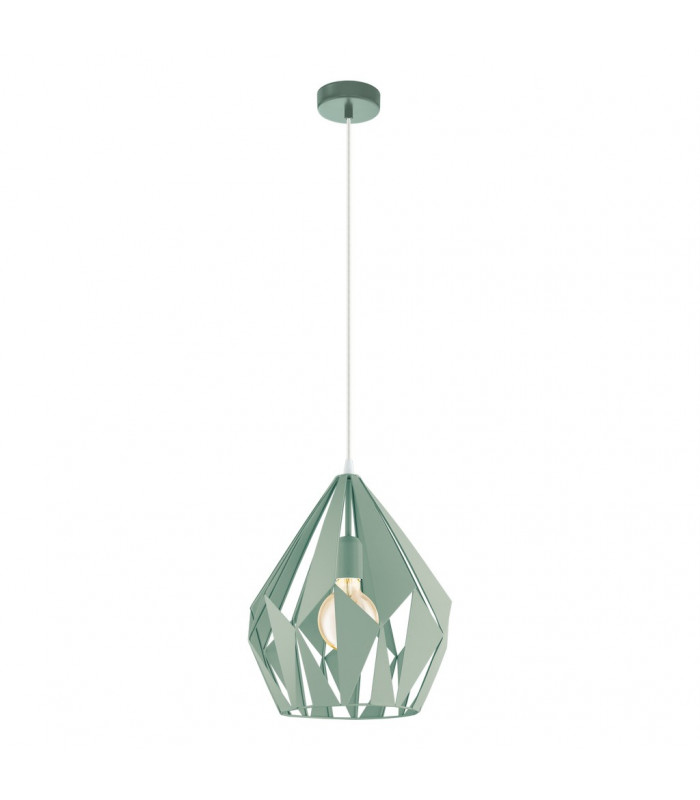 Carlton Wire Frame Pendant Ceiling Light Pastel Light Green