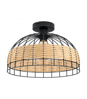 Anwick Bowl Semi Flush Ceiling Light Black