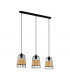 Anwick 3 Lamp Straight Bar Pendant Ceiling Light Black