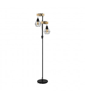 Townshend 2 Lamp Multi Arm Floor Lamp Black Brown-1