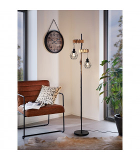 Townshend 2 Lamp Multi Arm Floor Lamp Black Brown-2