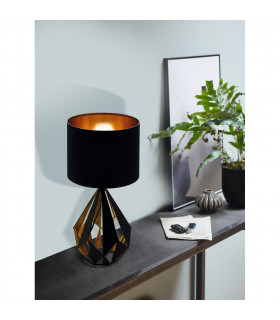 Carlton Table Lamp With Round Shade Black Copper-2