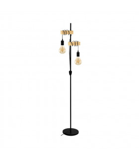 Townshend 2 Lamp Multi Arm Floor Lamp Black Brown