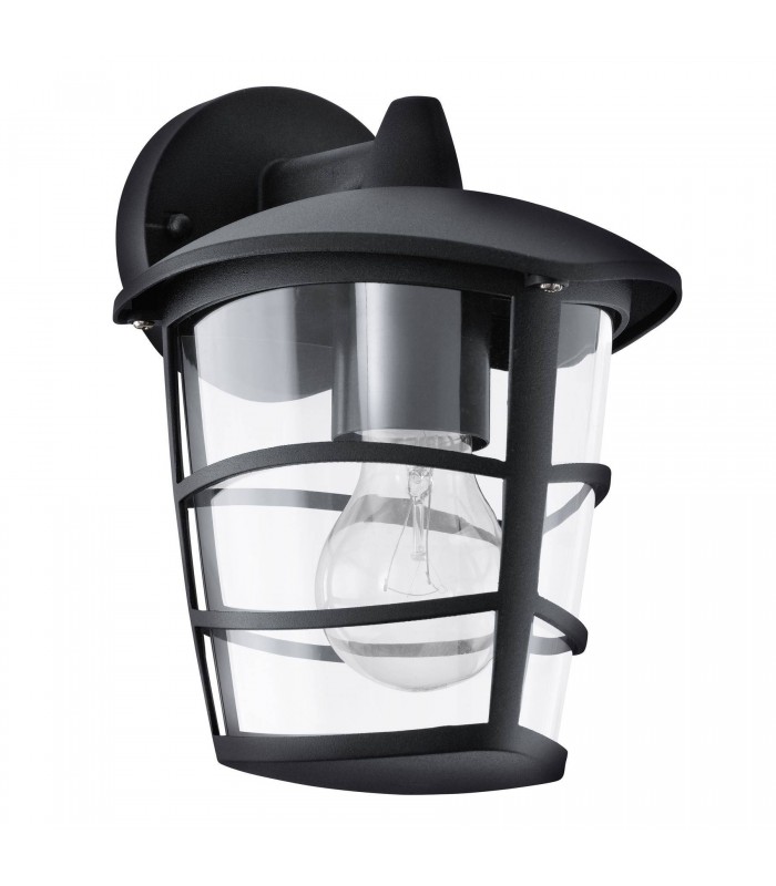 1 Light Outdoor Wall Lantern Black IP44, E27 - 1