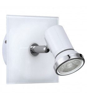 Tamara 1 Light Bathroom Adjustable Wall Light Chrome with White Glass IP44, GU10 - UK Stock