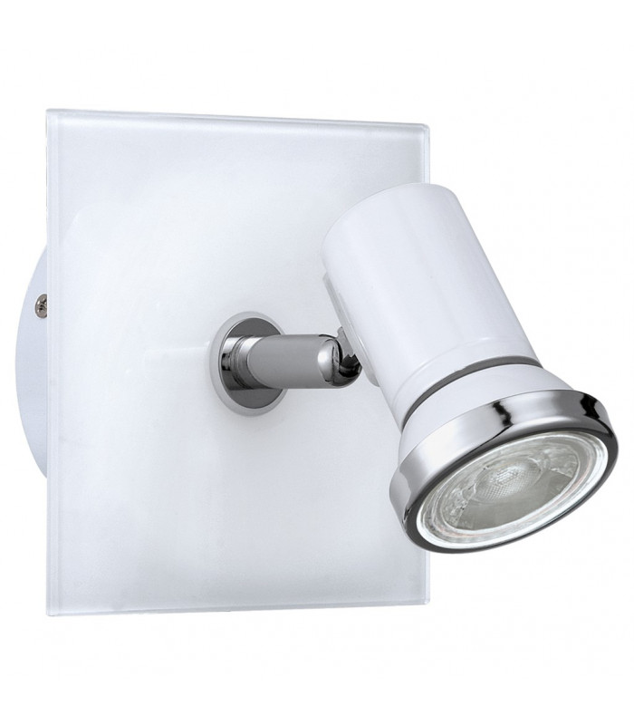Tamara 1 Light Bathroom Adjustable Wall Light Chrome with White Glass IP44, GU10 - UK Stock