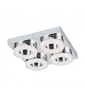 Fradelo Integrated LED Round Flush Ceiling Light Chrome, Crystal - UK Stock