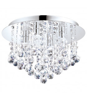 Almonte 4 Light Bathroom Ceiling / Mirror Wall Light Chrome, Crystal IP44, G9 - UK Stock