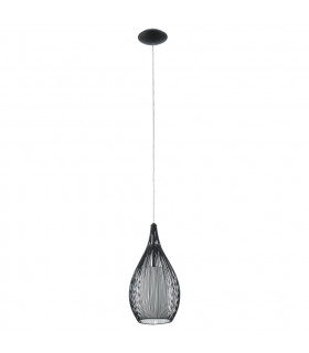 Razoni 1 Light Dome Ceiling Pendant Black, E27 - UK Stock