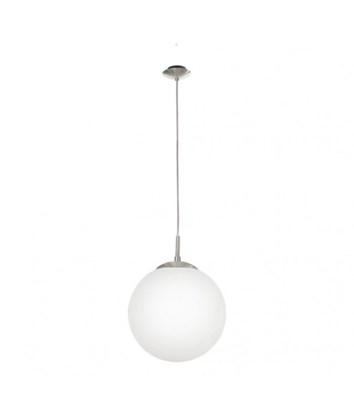 Rondo 1 Light Modern Large Globe Ceiling Light Pendant White, Satin Nickle, E27 - UK Stock