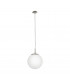 Rondo 1 Light Globe Ceiling Pendant Satin Nickel, Glass, E27 - UK Stock