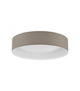 Pasteri LED Flush Ceiling Fitting with Taupe Fabric Shade & White Diffuser - UK Stock