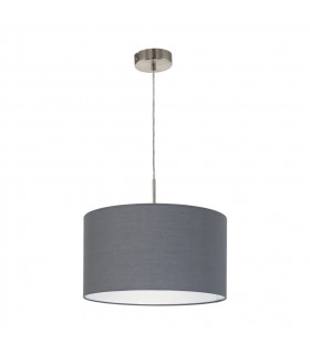 Pasteri 1 Light Round Ceiling Pendant Satin Nickel, E27 - UK Stock