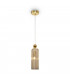 Antic Modern Slim Pendant Ceiling Light Gold Glass Cognac Shade-1