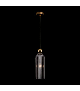 Antic Modern Slim Pendant Ceiling Light Gold Glass Grey Shade-2