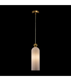 Antic Modern Slim Pendant Ceiling Light Gold Glass White Shade-2