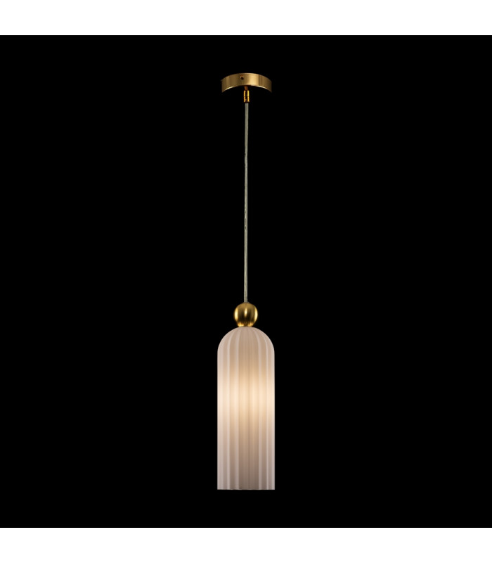 Antic Modern Slim Pendant Ceiling Light Gold Glass White Shade-2