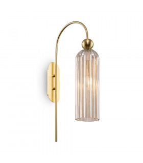 Antic Modern Wall Lamp Gold Glass Cognac Shade-1