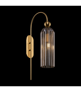 Antic Modern Wall Lamp Gold Glass Cognac Shade-2
