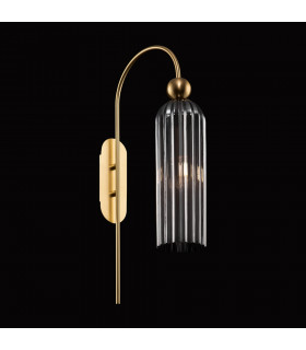 Antic Modern Wall Lamp Gold Glass Grey Shade-2