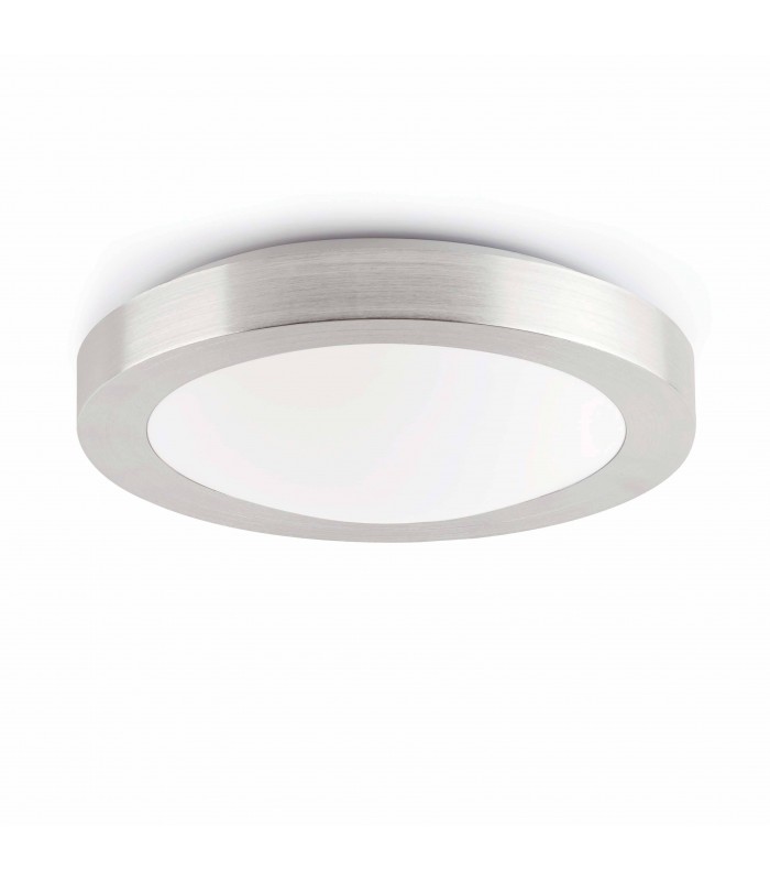 1 Light Small Round Bathroom Flush Ceiling Light Aluminium, White IP44, E27 - 4