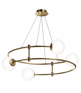 Balance Modern Cylindrical Pendant Ceiling Light Gold Glass Shade-1